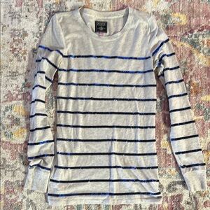 PINK Striped Long Sleeve Shirt - Gray and Blue